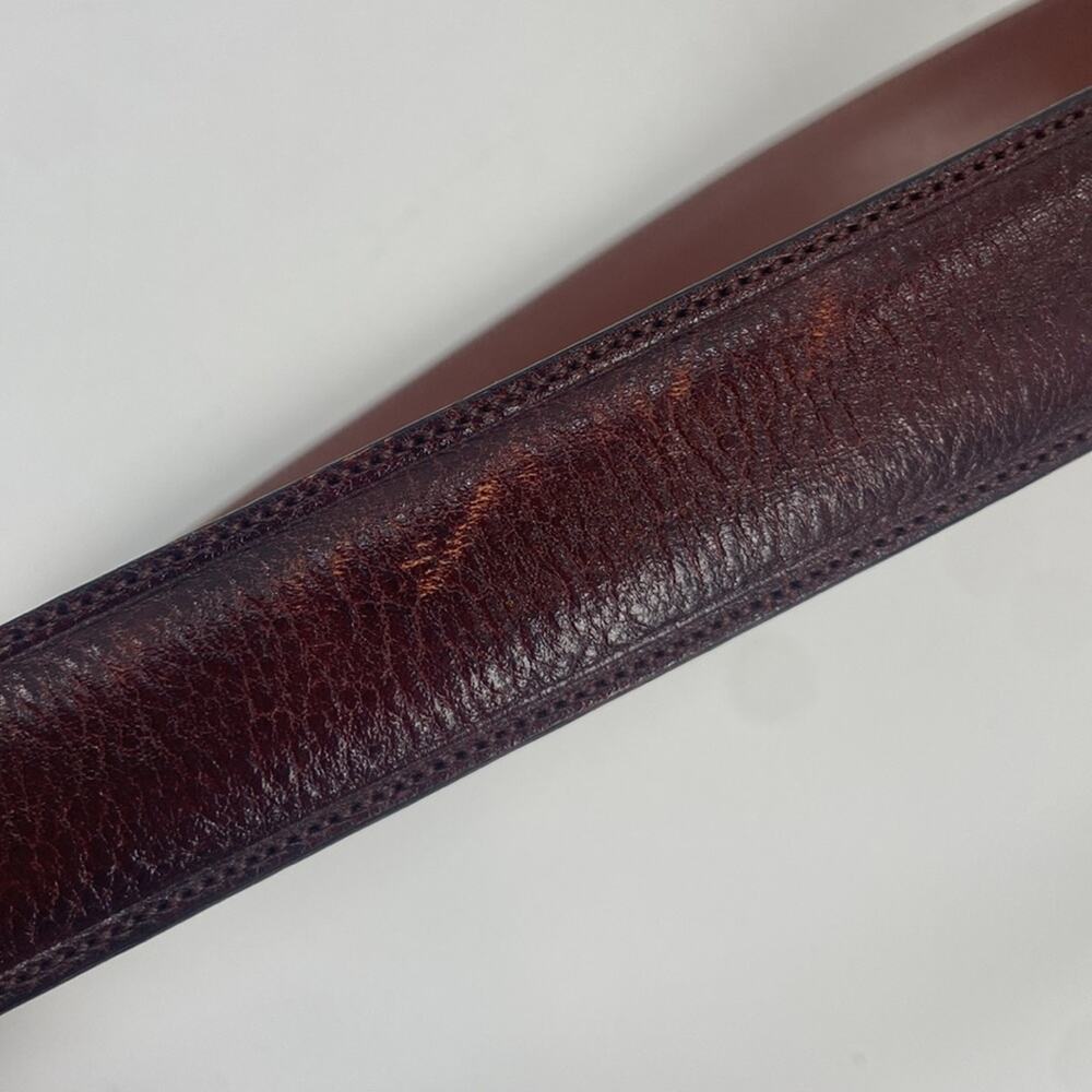 Perry Ellis portfolio dark brown leather belt - Picture 3 of 7